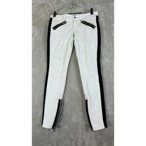 Express Jeans Stella Low Rise Leggings Women’s 10 White Black Cotton Stretch